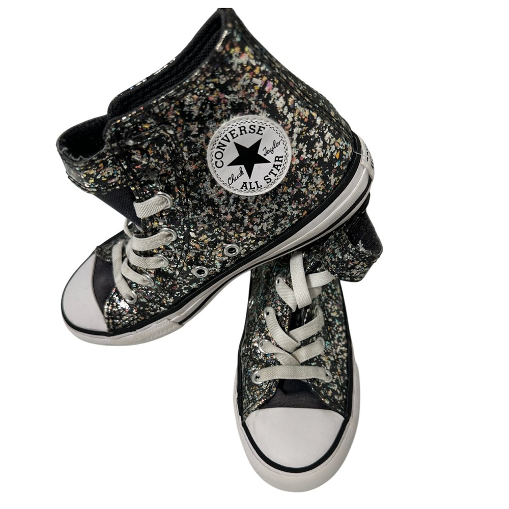 Converse Kids Sparkle High-Tops - Black and Silver